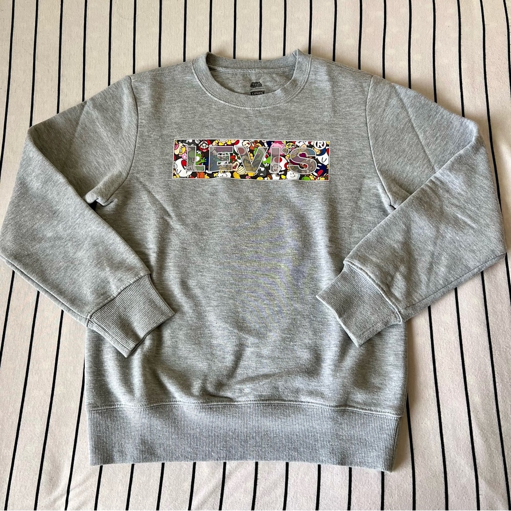 Levi's x Super Mario Graphic Sweatshirt Box Logo Gray